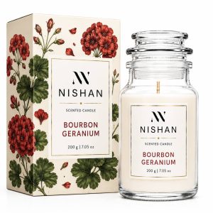 Ароматична свічка Nishan Bourbon Geranium 200г