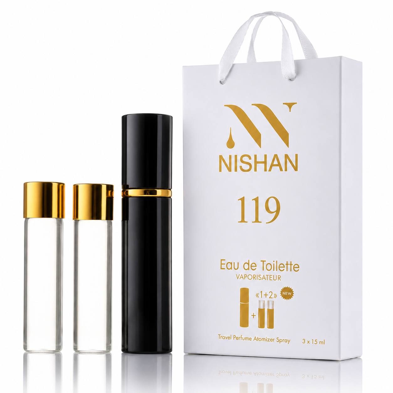 Парфюми NISHAN №019 – 3х15 мл, у подарунковій упаковці